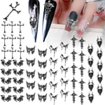 Halloween Nagelcharms för Akrylnaglar Fjäril Kors Kromhjärtan Nagelcharms Nageltillbehör för Nagelkonsttillbehör