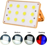 60W LED Work Light Rechargeable 4 Modes Flood Light Security Worklight Lamps UK