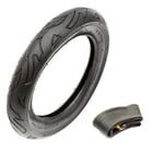 Replacement Tyre & Inner Tube 12.5x2.25 2 Ply Black Flame Tread Quinny Buzz Pram