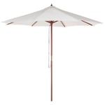 Parasol de jardin en bois avec toile beige clair 270 cm TOSCANA