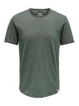 ONLY & SONS Men's Onsbenne Longy SS Tee Nf 7822 Noos T-Shirt, Castor Gray, XS