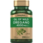 PIPING ROCK Oil of Oregano, 200 SOFTGEL Capsules,  2000mg, UK, FAST FREE P&P