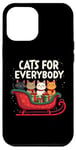 Coque pour iPhone 12 Pro Max Chats mignons pour tout le monde Scène de traîneau de Noël festive