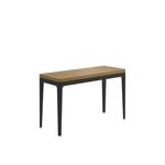 Gloster - Grid 103x 40 cm Console Table, Frame Meteor, Teak Top - Utendørs småbord og sidebord - Henrik Pedersen - Svart - Metall/Tre