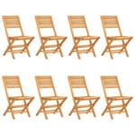 Chaises de jardin pliantes lot de 8 47x62x90cm bois massif teck