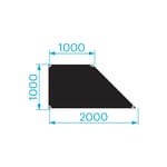 PROLYTE SM-D StageDex Basic scenepodie Trapes, 1x1x2M, Sort, Høyre, Bjørkefinèr