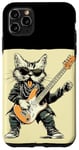 Coque pour iPhone 11 Pro Max Guitare à bascule Chat pour guitare électrique Amoureux des animaux