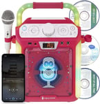 Singing Machine Bluetooth Karaoke Machine CD Player LED Lights Microphone System