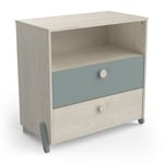 Commode enfant 1 niches 2 tiroirs L73cm NOLAN  