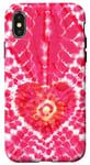 Coque pour iPhone X/XS Style Tie Dye Rose Amour Méditation Zen Motif Cœur Boho