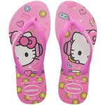 Havaianas Boy's Girl's Kids Slim Hello Kitty Flip-Flop, White/Reddish Purple, 7 UK Child