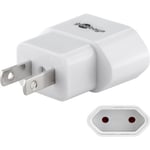 Goobay Nätadapter US/Japan, vit europlug (typ C, CEE 7/16) > amerikansk/japansk kontakt (typ A, NEMA 1-15, 2-polig)