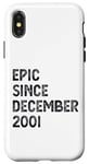 Coque pour iPhone X/XS 23e anniversaire homme femme épique depuis décembre 2001