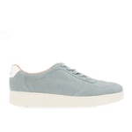 Fitflop Womenss Fit Flop Rally Suede-Mix Panel Trainers in Blue Leather (archived) - Size UK 4.5