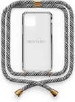 The Phone Necklace - Collier Pour Telephone Portable Iphone 12 Pro Max En Domino Swirl | Etui Transparente Pour Portable Avec Cordon De Haute Qualite ¿¿ Porter Autour Du Cou