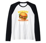 Beware of the Hamburger Thief for a Burger Eater Raglan Baseball Tee