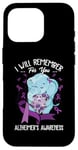 iPhone 16 Pro I Will Remember You Alzheimer's Awareness Purple Elephant Case