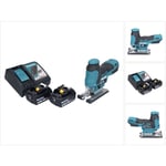 Djv 185 rt Scie sauteuse pendulaire sans fil 18 v Brushless + 2x batterie 5,0 Ah + kit chargeur - Makita