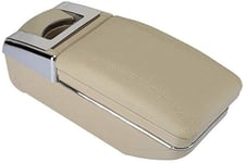 Accoudoir de console centrale de voiture pour Toyota Yaris 2006–2011 - Boîte de rangement d'accessoires avec porte-gobelet et Ashtra amovible - Beige