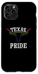 Coque pour iPhone 11 Pro Drapeau arc-en-ciel pour le mois de la Gay Pride du Texas