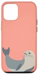 Coque pour iPhone 12/12 Pro Motif phoque rose corail idiot pour les amateurs d'animaux cool