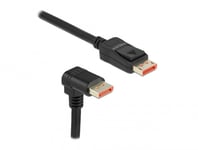 DELOCK – DisplayPort cable male straight to male 90° downwards angled 8K 60 Hz 3m, black (87052)