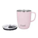 S'well Mug avec poignée, Topaze rose, 350ml. Mug isotherme sous vide en Acier inoxydable avec poignée, Mug avec couvercle coulissant - Lavable au lave-vaisselle