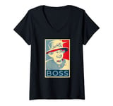 Womens Elizabeth Boss Her Royal Highness Queen of England V-Neck T-Shirt