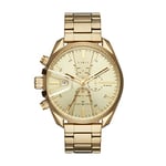 Diesel Watch for Men Ms9 Chrono, Chronograph Movement, 47 mm Gold Stainless Steel Case with a Stainless Steel Strap, DZ4475