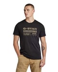 G-STAR RAW T-Shirt Distressed Originals Slim Homme ,Noir (dk black D24420-336-6484), XS