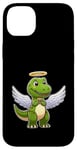 Coque pour iPhone 14 Plus Dino T-Rex Ange avec ailes Halo Cartoon