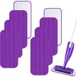 Lot de 8 serpillères réutilisables pour Flash Powermop – Lavables en microfibre pour balai Swiffer Wet Jet Spray Mop – Nettoyeur de sol humide et sec