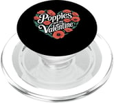 Poppies Are My Valentine Red Poppy Flower Valentines Day PopSockets PopGrip for MagSafe