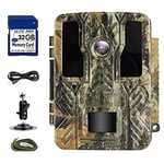 CareHabi Caméra de Chasse 24 MP 4 K avec Carte mémoire SD U3 64 Go 46 pièces 940 nm LED IR 28 m Vision Nocturne IP67 étanche 0,2 s déclencheur Rapide pour caméra Sauvage