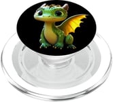 Dragon Petit Bébé Vert Dragon Doux Dragons PopSockets PopGrip pour MagSafe