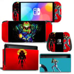 Kit De Autocollants Skin Decal Pour Commutateur Oled Ns Console De Jeu Oled Metroid Metroid Dread, T1tn-Nsoled-0092