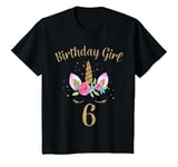 Youth 6 Year Old Birthday Girl Unicorn Shirt 6th Birthday Outfit T-Shirt