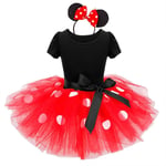 Baby Girls Minnie Mouse Princess Klänning Sommarklänning   cm Rose Red 120