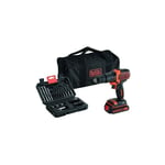 Perceuse à percussion sans fil Black&decker avec 1 batterie - chargeur - accessoire - sac souple - BDCHD18S32-QW