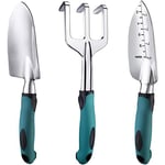 FANHAO Outils de Jardinage, Trois pièces d’Outils de Jardinage Lourds moulés en Aluminium avec Une poignée antidérapante caoutchoutée, des Outils à Main de Jardin durables Cadeaux de Jardin