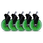 I133t – 3" Casters for gaming chairs (Green) Univ., 5 pcs (XSF048 GREEN)