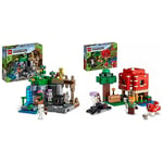 LEGO 21189 Minecraft The Skeleton Dungeon Set, Construction Toy for Kids with Caves & 21179 Minecraft The Mushroom House Set, Building Toy for Kids Age 8 plus, Gift Idea with Alex
