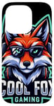 Coque pour iPhone 14 Pro Cool Fox Gaming Renard Casque Lunettes