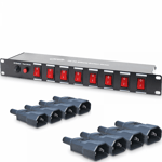 PC-08 Power Panel 8 Switch Control IEC Connection 10A Per Channel inc IEC's Plug