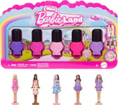 Barbie Mini Barbie Land 5-Pack Fashionistas Dolls, 1.5-inch Mini Dolls in “Nail Polish” Containers, Instant Collection & Surprise Reveals (Styles May Vary), JGL28