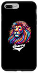 Coque pour iPhone 7 Plus/8 Plus Lion coloré avec inscription « Bravery »