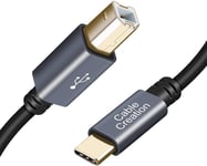 Câble D'Imprimante Usb-C 2 M, Câble Usb C Vers Usb B 2.0, Câble Usb-C Vers Usb Type B, Compatible Avec Macbook Pro, Hp, Canon, Brother, Imprimantes Samsung, Etc. Pvc Avec Boîtier En