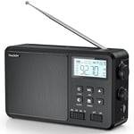 Raddy RF206 Radio Portable à Ondes Courtes Radio Numérique, Récepteur AM/FM, Haut-Parleur 8W, écran LCD, Prise en Charge de la Lecture BT/Carte TF/USB, Radio alimentée par des Piles AC/AA, Maison