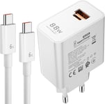 88W Supercharge Chargeur pour Huawei Honor 90 Lite, 2-Ports PD Chargeur Rapide & 6A Câble USB C 1m, Supercharge Chargeur pour Honor X6b X8b Magic6 Lite 6 Pro 5 Lite 200 Lite 70 Lite Pad 9 X8a