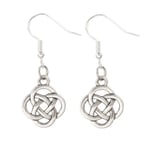 Sterling Silver Celtic Knot Drop Örhängen För Kvinnor Lycka Irländska Vintage Örhängen Kärleksknut Runda Hängande Örhängen